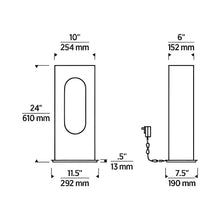 Load image into Gallery viewer, Shielded LED Table Lamp - line drawing.
