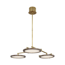 Load image into Gallery viewer, Shuffle LED Chandelier in Natural Brass (Medium).
