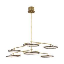 Load image into Gallery viewer, Shuffle LED Chandelier in Natural Brass (Large).
