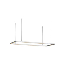 Load image into Gallery viewer, Stagger Halo LED Linear Pendant Light in Polished Stainless Steel (50-Inch/Up).
