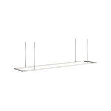 Load image into Gallery viewer, Stagger Halo LED Linear Pendant Light in Polished Stainless Steel (84-Inch/Down).
