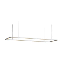 Load image into Gallery viewer, Stagger Halo LED Linear Pendant Light in Polished Stainless Steel (84-Inch/Up).
