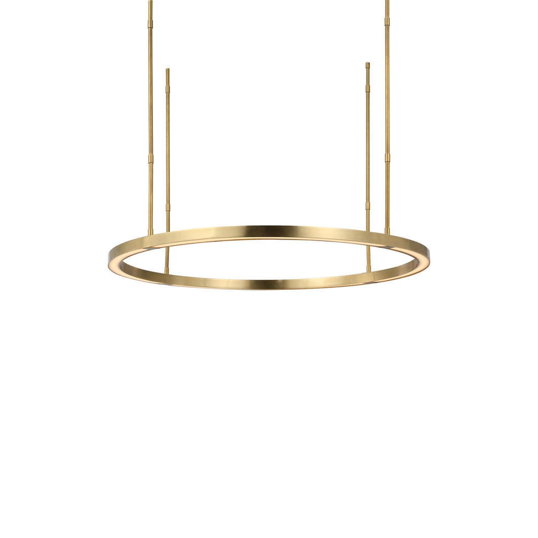 Stagger LED Chandelier in Hand Rubbed Antique Brass (Medium).