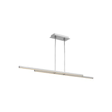 Load image into Gallery viewer, Stagger LED Linear Pendant Light in Polished Stainless Steel (60-Inch).
