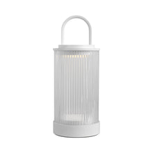 Load image into Gallery viewer, Tawa LED Table Lamp in Matte White / Glass.
