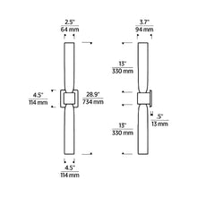 Load image into Gallery viewer, Volver Double LED Wall Light - line drawing.
