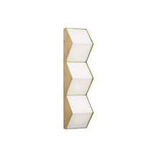 Load image into Gallery viewer, Zig Zag LED Wall Light in Natural Brass (Medium).

