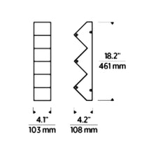 Load image into Gallery viewer, Zig Zag LED Wall Light - line drawing.
