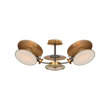 Load image into Gallery viewer, Osiris Asymmetric Semi Flush Mount Ceiling Light in Bronze/Antique Brass (Medium).
