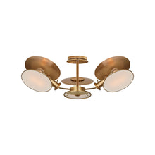 Load image into Gallery viewer, Osiris Asymmetric Semi Flush Mount Ceiling Light in Hand-Rubbed Antique Brass (Medium).
