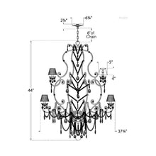 Load image into Gallery viewer, Adrianna Chandelier - line drawing.
