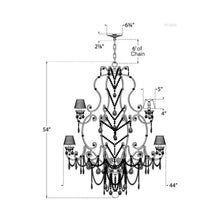 Load image into Gallery viewer, Adrianna Chandelier - line drawing.
