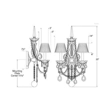 Load image into Gallery viewer, Adrianna Wall Light - line drawing.
