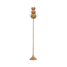 Load image into Gallery viewer, Alberto LED Floor Lamp in Antique Gold Leaf.

