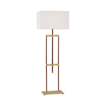 Load image into Gallery viewer, Alda Floor Lamp in Antique-Burnished Brass/Walnut.
