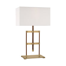 Load image into Gallery viewer, Alda Table Lamp in Antique-Burnished Brass/Walnut.
