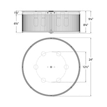 Load image into Gallery viewer, Allen Flush Mount Ceiling Light - line drawing.
