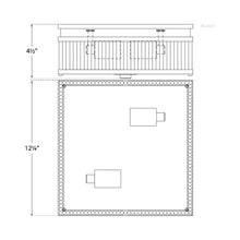 Load image into Gallery viewer, Allen Square Flush Mount Ceiling Light - line drawing.
