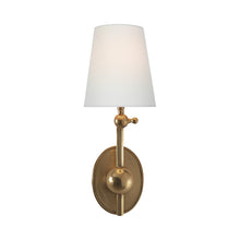 Load image into Gallery viewer, Alton Wall Light in Hand-Rubbed Antique Brass.
