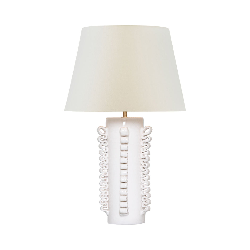 Amandine Table Lamp in Glossy White Crackle.