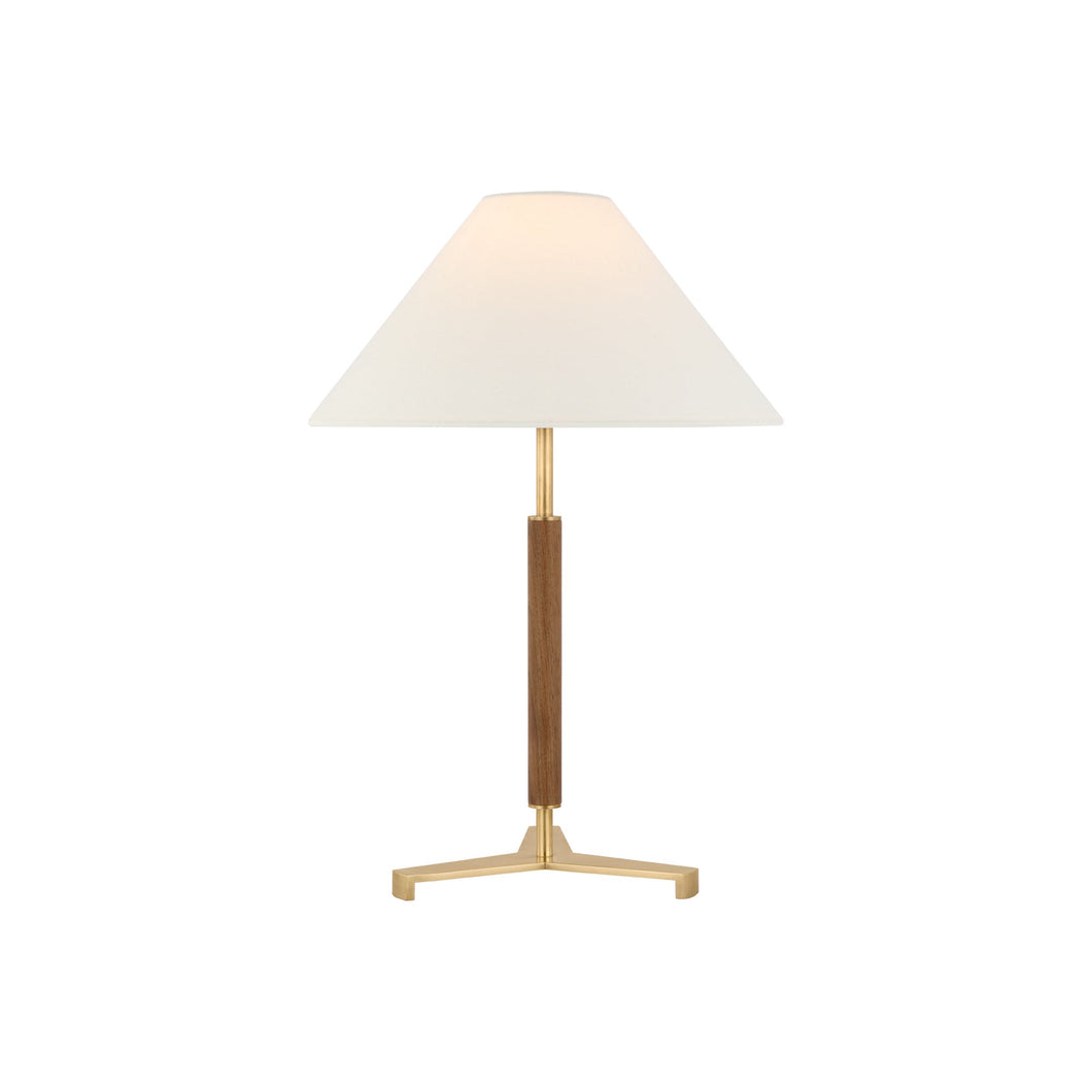 Amaya Table Lamp in Antique-Burnished Brass/Walnut (Small).