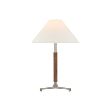 Load image into Gallery viewer, Amaya Table Lamp in Polished Nickel/Walnut (Small).
