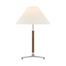 Load image into Gallery viewer, Amaya Table Lamp in Polished Nickel/Walnut (Large).
