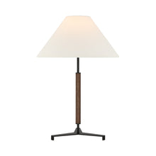 Load image into Gallery viewer, Amaya Table Lamp in Weathered Iron/Dark Walnut (Large).
