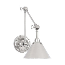 Load image into Gallery viewer, Anette Library Wall Light in Polished Nickel.
