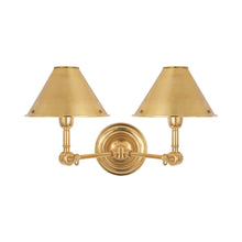 Load image into Gallery viewer, Anette Wall Light in Natural Brass (2-Light).
