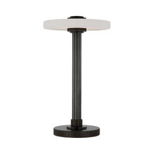 Load image into Gallery viewer, Aran LED Table Lamp in Bronze/Alabaster.
