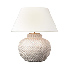 Load image into Gallery viewer, Avedon LED Table Lamp in Plaster White Rattan.
