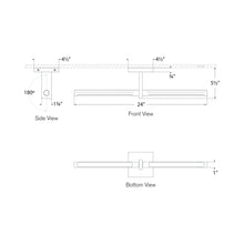 Load image into Gallery viewer, Axis LED Linear Flush Mount Ceiling Light - line drawing.
