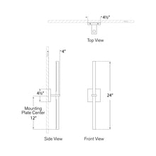 Load image into Gallery viewer, Axis LED Linear Wall Light - line drawing.
