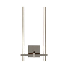 Load image into Gallery viewer, Axis LED Two Arm Wall Light in Polished Nickel.
