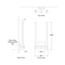 Load image into Gallery viewer, Axis LED Two Arm Wall Light - line drawing.
