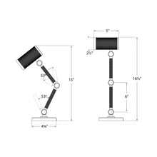 Load image into Gallery viewer, Barrett Mini LED Table Lamp - line drawing.
