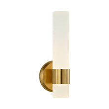 Load image into Gallery viewer, Barton LED Bath Wall Light in Natural Brass.
