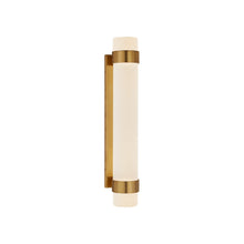 Load image into Gallery viewer, Barton Vertical LED Bath Wall Light in Natural Brass (Medium).
