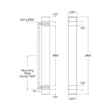Load image into Gallery viewer, Barton Vertical LED Bath Wall Light - line drawing.
