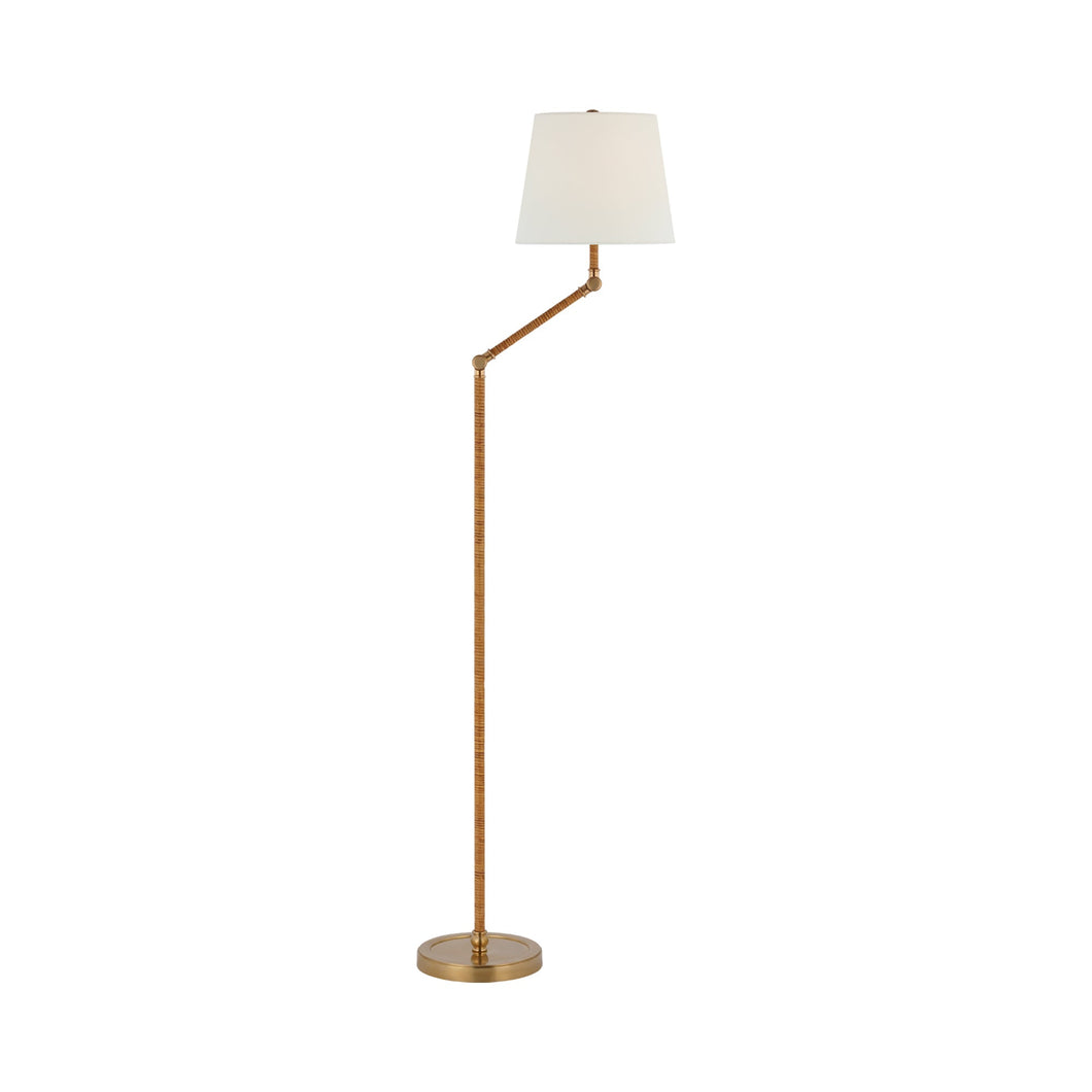 Basden Floor Lamp in Antique-Burnished Brass.