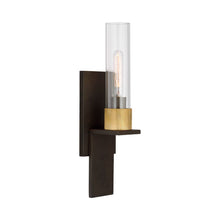 Load image into Gallery viewer, Beza Bath Wall Light in Warm Iron/Antique Brass.
