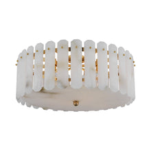 Load image into Gallery viewer, Bonnington Flush Mount Ceiling Light in Hand-Rubbed Antique Brass/Alabaster (Large).
