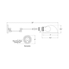 Load image into Gallery viewer, Boston Sing Arm SLG Wall Light - line drawing.
