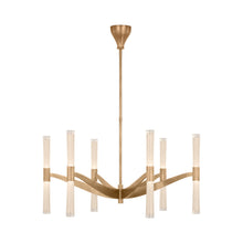 Load image into Gallery viewer, Brenta LED Chandelier in Hand-Rubbed Antique Brass/White Glass(Extra Large).
