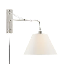 Load image into Gallery viewer, Brompton Swing Arm Wall Light in Polished Nickel.
