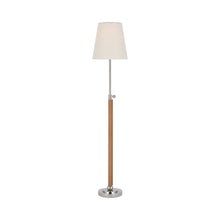 Load image into Gallery viewer, Bryant Table Lamp in Polished Nickel/Natural Leather/Wrapped (6-Inch).
