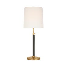 Load image into Gallery viewer, Bryant Table Lamp in Hand-Rubbed Antique Brass/Chocolate Leather/Wrapped (12-Inch).
