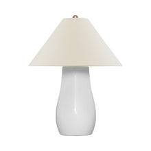 Load image into Gallery viewer, Cabazon Table Lamp in Glossy White Crackle (24.75-Inch).
