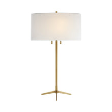 Load image into Gallery viewer, Caron Table Lamp in Hand-Rubbed Antique Brass.
